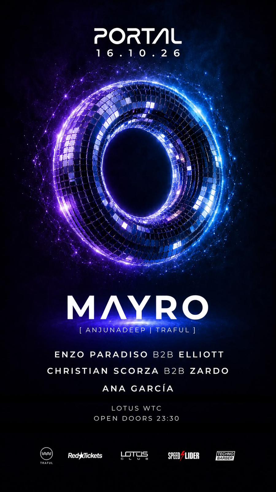 Flyer de PORTAL del viernes 16 de octubre en Lotus WTC